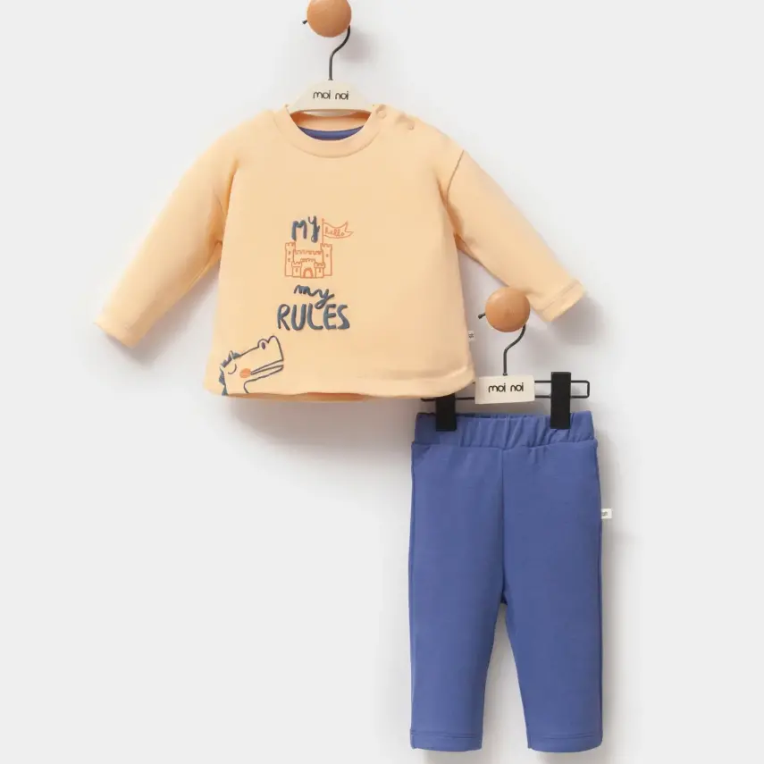 Moi Noi 2Li Erkek Bebek Takım Planet Sütlü Kahve - 1