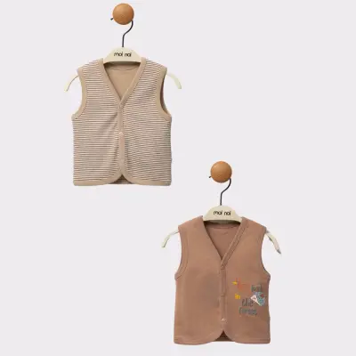 Moi Noi 2li Erkek Bebek Yelek Kirpi