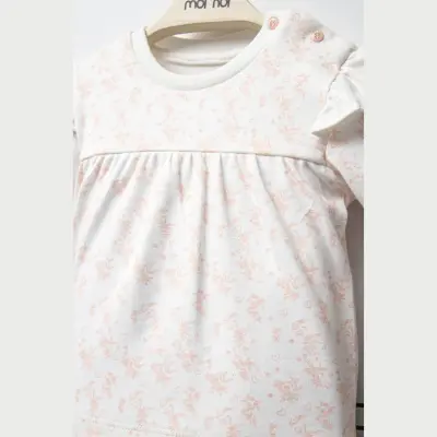 Moi Noi 2li Fırfır Detaylı Kız Bebek Takım Flowers Somon - 5
