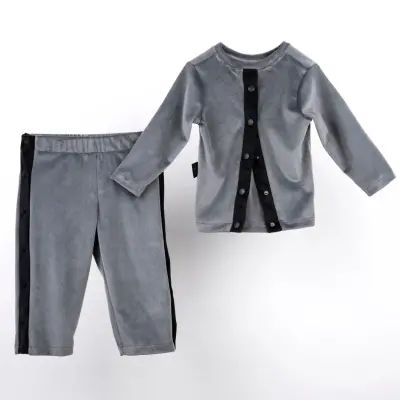Moi Noi 2li Takım Çıtçıtlı Kadife Antrasit - 3
