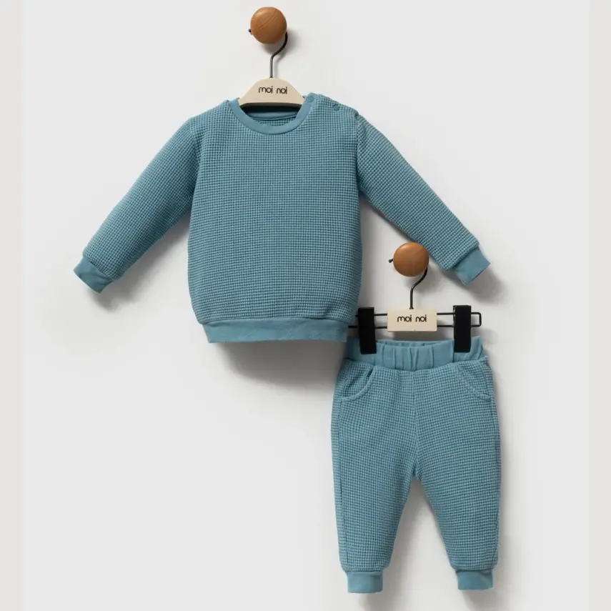 Moi Noi 2li Takım Waffle Petrol - 1