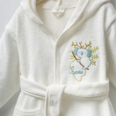 Moi Noi Bebek Bornoz Takımı Palmiye Desenli Unisex (1)