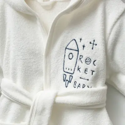 Moi Noi Bebek Bornoz Takımı Planet Desenli Unisex - 2