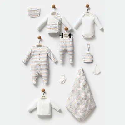 Moi Noi Bebek Hastane Çıkışı 10Lu Zigzag Desenli Unisex