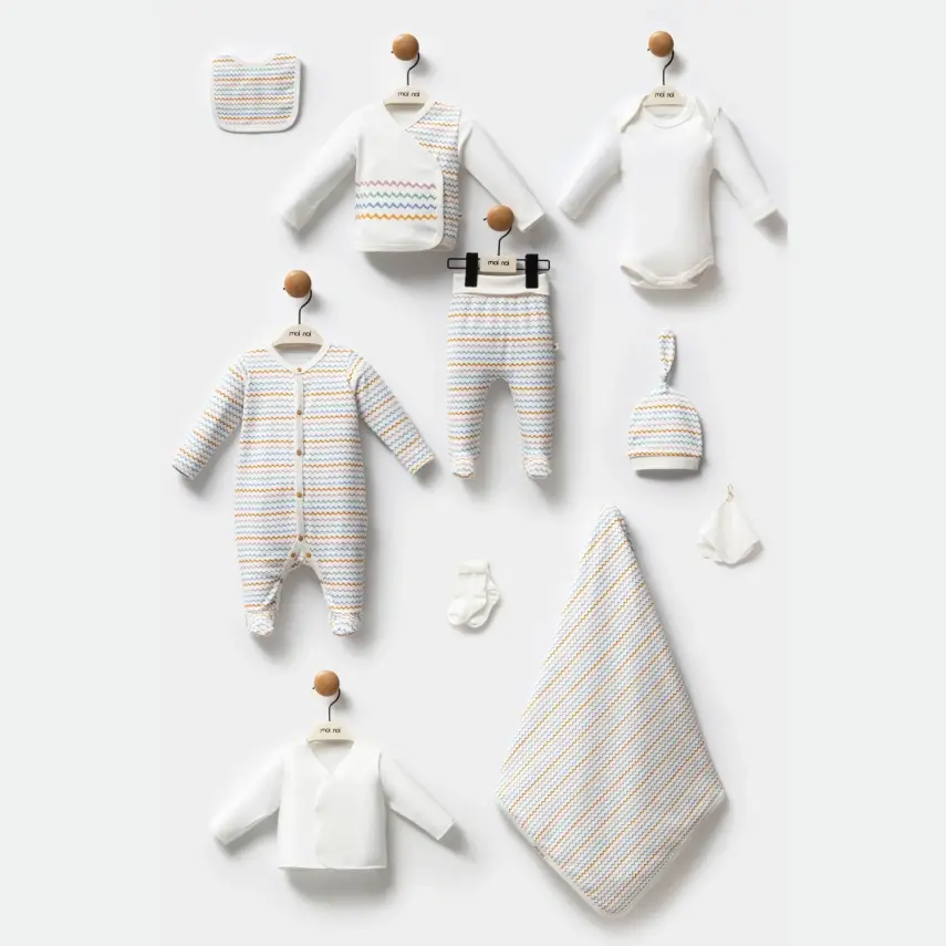 Moi Noi Bebek Hastane Çıkışı 10Lu Zigzag Desenli Unisex - 1