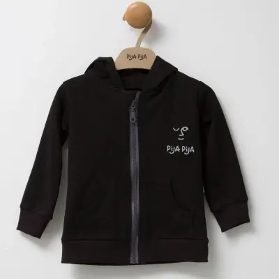 Moi Noi Bebek Sweatshirt Fermuarlı Siyah