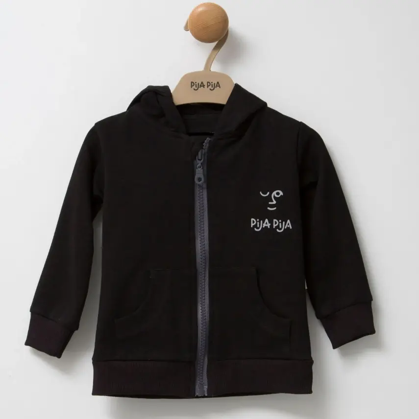 Moi Noi Bebek Sweatshirt Fermuarlı Siyah - 1