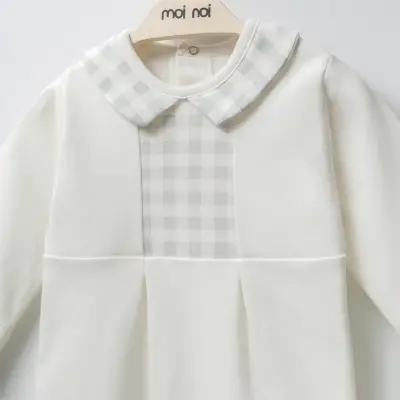 Moi Noi Bebek Tulum Şapkalı Ekose Unisex - 3