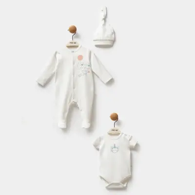 Moi Noi Bebek Tulum Takımı 3Lü Balon Unisex