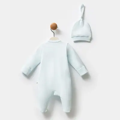 Moi Noi Body li Şapkalı Erkek Bebek Tulum Palmiye Desenli - 3