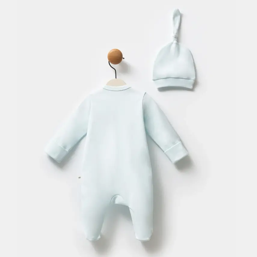Moi Noi Body li Şapkalı Erkek Bebek Tulum Palmiye Desenli - 3
