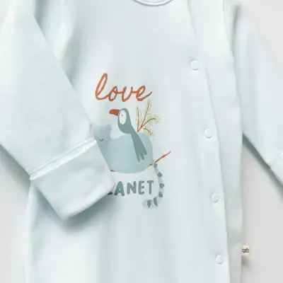 Moi Noi Body li Şapkalı Erkek Bebek Tulum Palmiye Desenli (1)