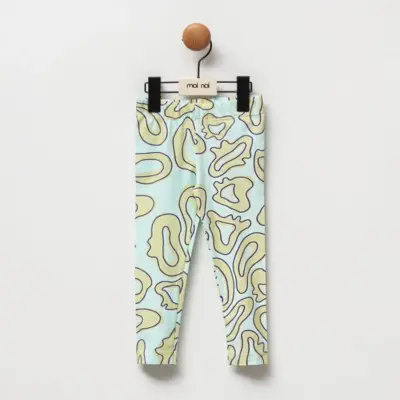 Moi Noi Çocuk Taytı Baskılı Mint - Yuvarlak 