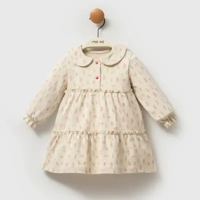 Moi Noi Elbise Düğmeli Kokina Bej