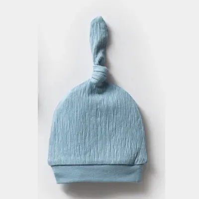 Moi Noi Erkek Bebek Şapka 2Li Bağcıklı Mavi (1)