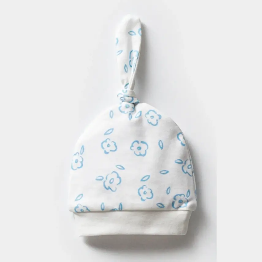 Moi Noi Erkek Bebek Şapka 2Li Bağcıklı Mavi - 3