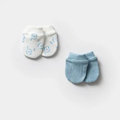 Moi Noi Erkek Bebek Yenidoğan Eldiven 2Li Mavi