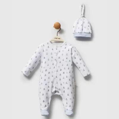 Moi Noi Erkek Tulum Şapka Takım Captain Mavi - 1