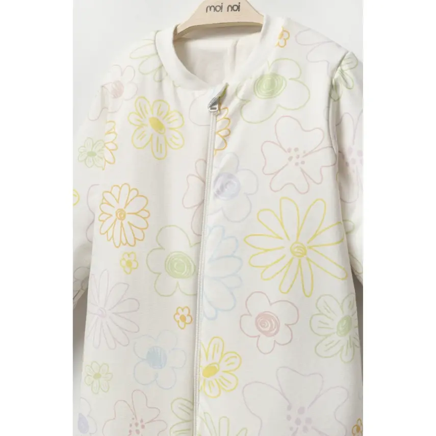 Moi Noi Fermuarlı Uzun Kollu Kışlık Bebek Çocuk Uyku Tulumu Çiçek 2,5 Tog - 2