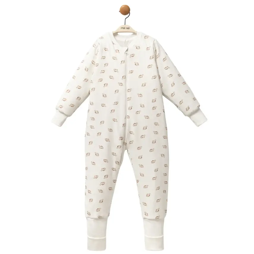 Moi Noi Fermuarlı Uzun Kollu Kışlık Bebek Çocuk Uyku Tulumu Dino 2,5 Tog - 3