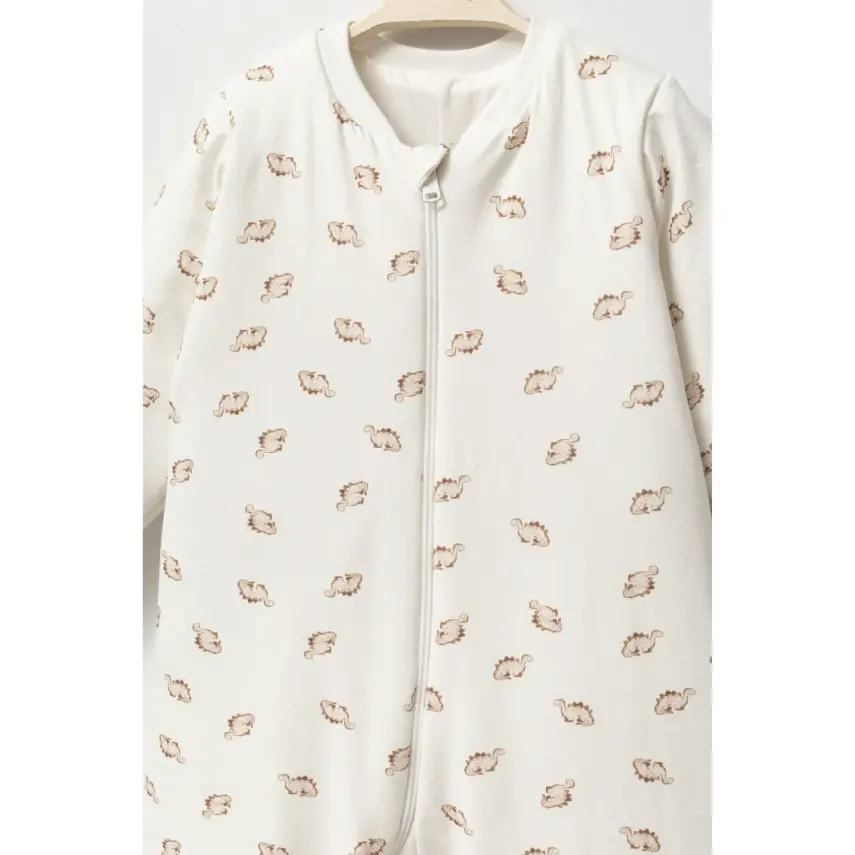 Moi Noi Fermuarlı Uzun Kollu Kışlık Bebek Çocuk Uyku Tulumu Dino 2,5 Tog - 4