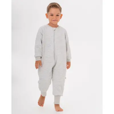 Moi Noi Fermuarlı Uzun Kollu Kışlık Bebek Çocuk Uyku Tulumu Kapitone Gri 2,5 Tog - 13
