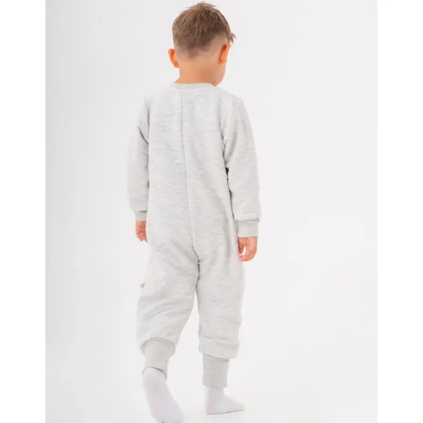 Moi Noi Fermuarlı Uzun Kollu Kışlık Bebek Çocuk Uyku Tulumu Kapitone Gri 2,5 Tog - 5