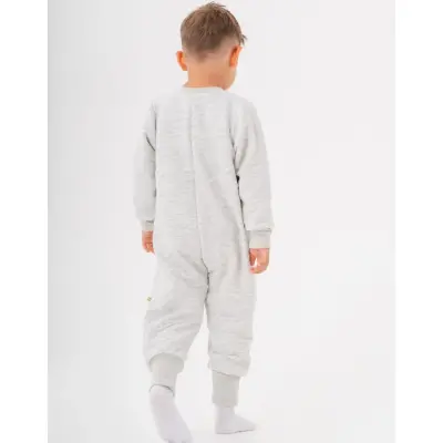 Moi Noi Fermuarlı Uzun Kollu Kışlık Bebek Çocuk Uyku Tulumu Kapitone Gri 2,5 Tog - 24
