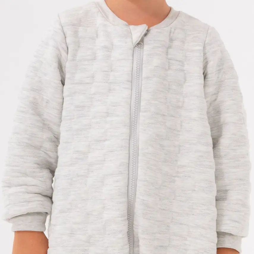 Moi Noi Fermuarlı Uzun Kollu Kışlık Bebek Çocuk Uyku Tulumu Kapitone Gri 2,5 Tog - 9