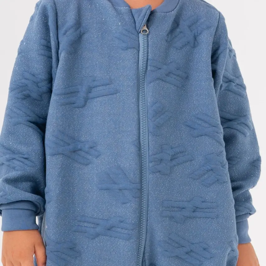 Moi Noi Fermuarlı Uzun Kollu Kışlık Bebek Çocuk  Uyku Tulumu Kapitone Mavi 2,5 Tog - 14