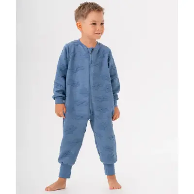 Moi Noi Fermuarlı Uzun Kollu Kışlık Bebek Çocuk  Uyku Tulumu Kapitone Mavi 2,5 Tog - 7