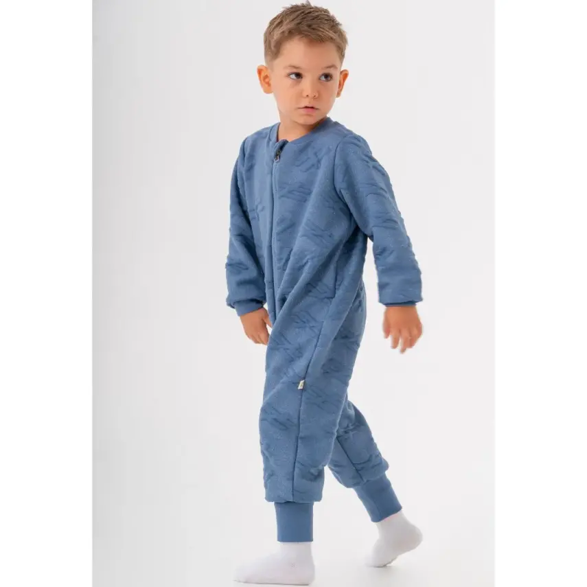 Moi Noi Fermuarlı Uzun Kollu Kışlık Bebek Çocuk  Uyku Tulumu Kapitone Mavi 2,5 Tog - 19