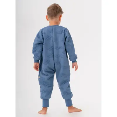 Moi Noi Fermuarlı Uzun Kollu Kışlık Bebek Çocuk  Uyku Tulumu Kapitone Mavi 2,5 Tog - 6