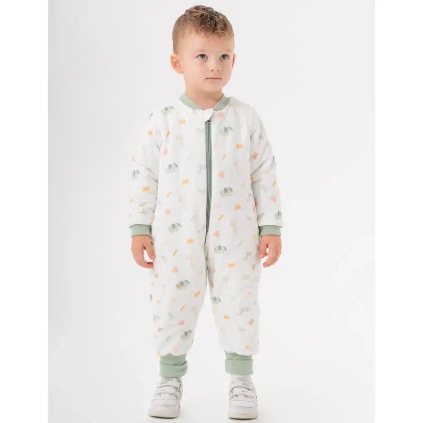 Moi Noi Fermuarlı Uzun Kollu Kışlık Bebek Çocuk Uyku Tulumu Safari 2,5 Tog - 7