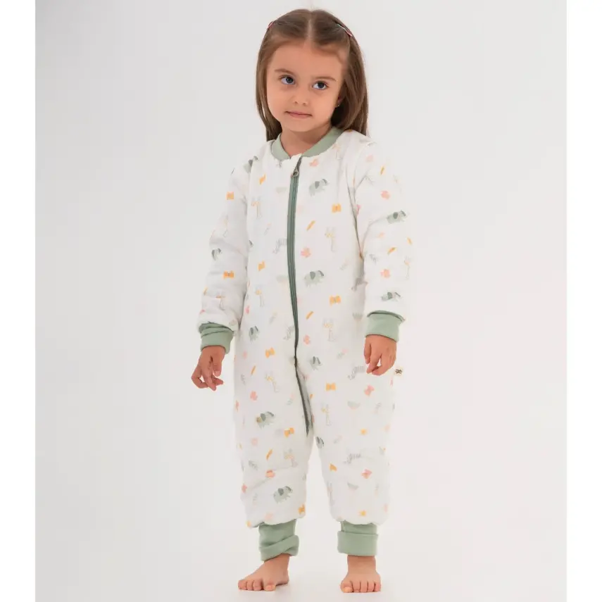 Moi Noi Fermuarlı Uzun Kollu Kışlık Bebek Çocuk Uyku Tulumu Safari 2,5 Tog - 8