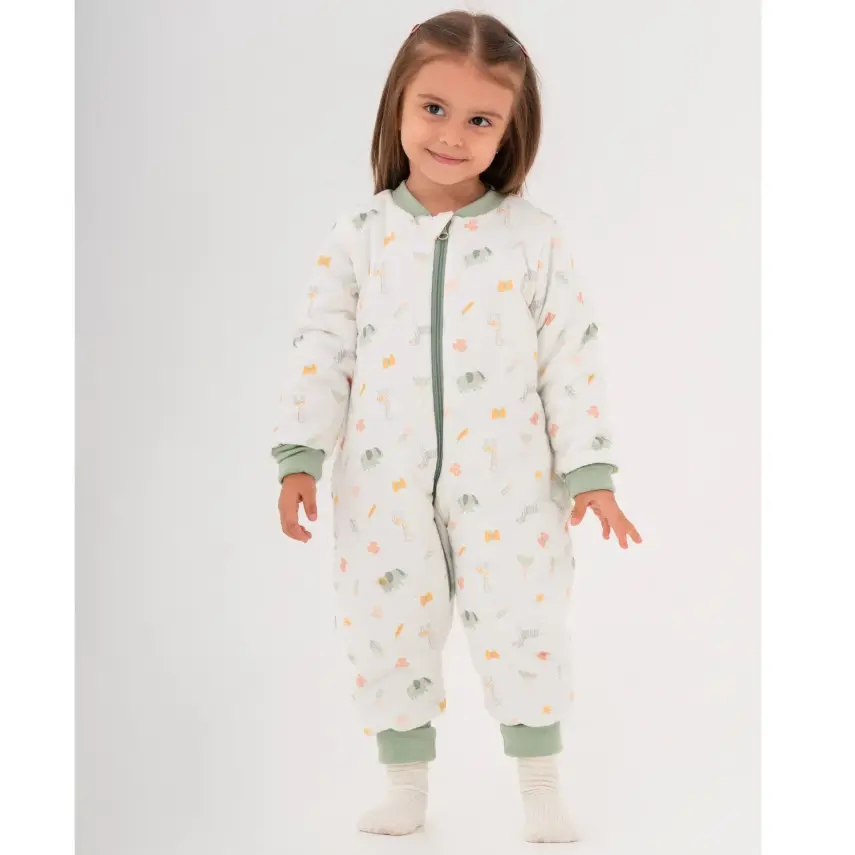 Moi Noi Fermuarlı Uzun Kollu Kışlık Bebek Çocuk Uyku Tulumu Safari 2,5 Tog - 1