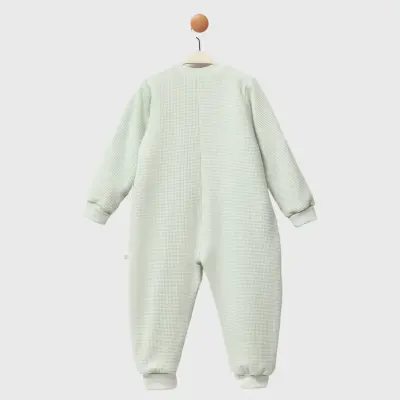 Moi Noi Fermuarlı Uzun Kollu Kışlık Uyku Tulum Waffle Mint 2,5 Tog - 3