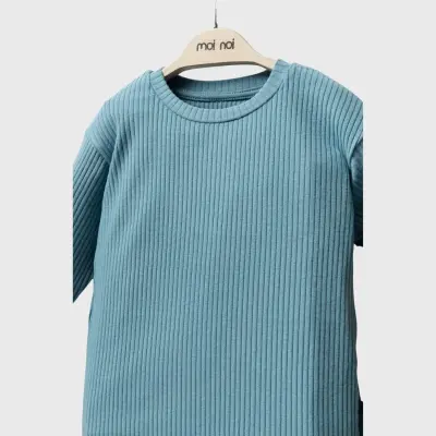 Moi Noi Fitilli Pijama Takımı Unisex Petrol - 6