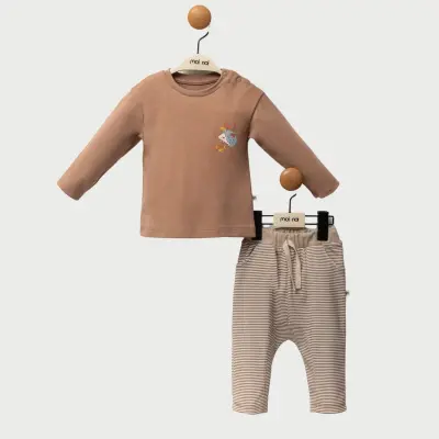 Moi Noi Kirpi Desenli Erkek Bebek 2li Takım  - 1