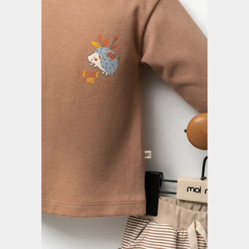 Moi Noi Kirpi Desenli Erkek Bebek 2li Takım  - 3