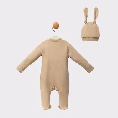 Moi Noi Kirpi Detaylı Şapkalı Unisex Bebek Tulum  (1)