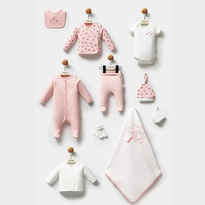 Moi Noi Kız Bebek Hastane Çıkışı 10Lu Yaprak Pembe - 1