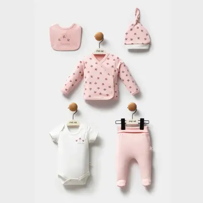 Moi Noi Kız Bebek Hastane Çıkışı 5Li Yaprak Pembe