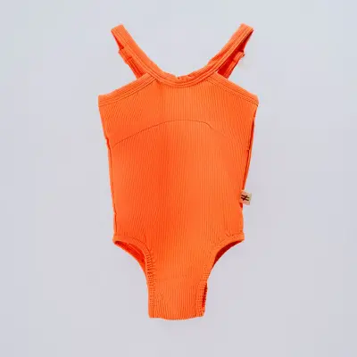 Moi Noi Kız Bebek Mayo Çizgili Turuncu