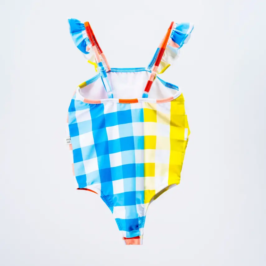 Moi Noi Kız Bebek Mayo Desenli Bej - Plaid - 3