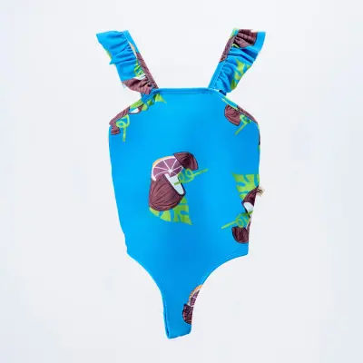 Moi Noi Kız Bebek Mayo Desenli Mavi