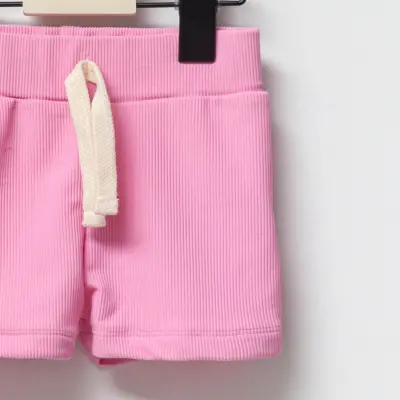 Moi Noi Kız Bebek Mayo Şortlu Düz Pembe - 3