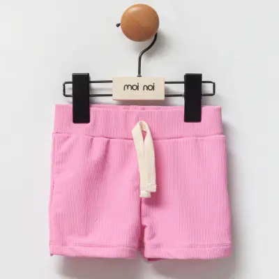 Moi Noi Kız Bebek Mayo Şortlu Düz Pembe