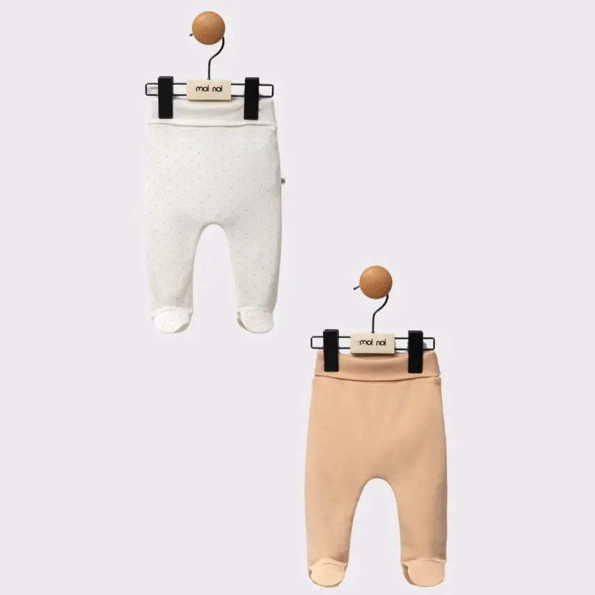 Moi Noi Kız Bebek Patikli Pantolon 2li Gold - 1