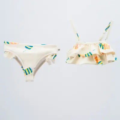 Moi Noi Kız Bikini Desenli Bej - Ice Cream